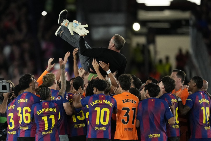 Myndir frá fögnuði Barcelona - „Næsta skref er að vinna Meistaradeildina“