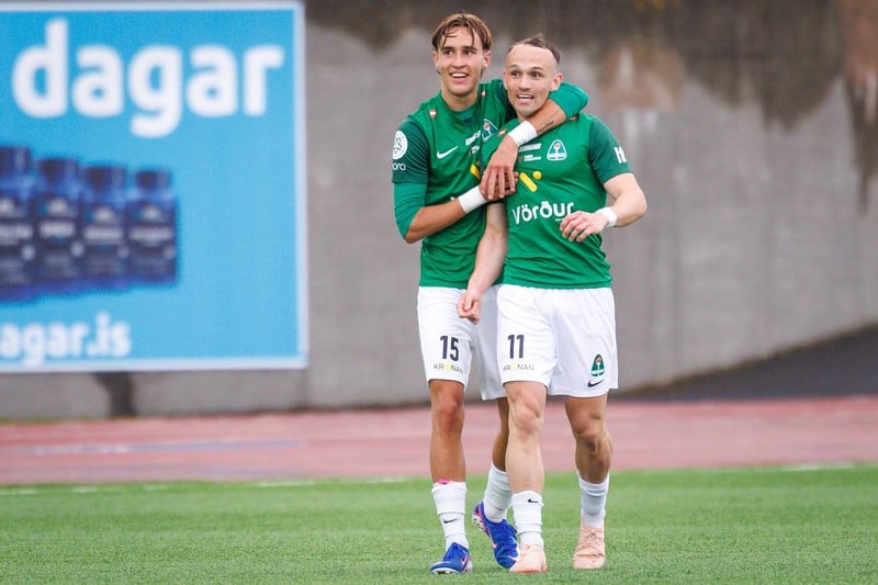 Ágúst Orri og Aron Bjarnason.