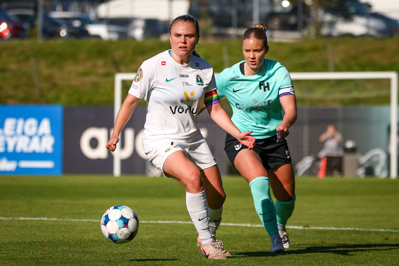 Agla María Albertsdóttir skoraði þriðja mark Breiðabliks í risasigri á FH í Kaplakrika.