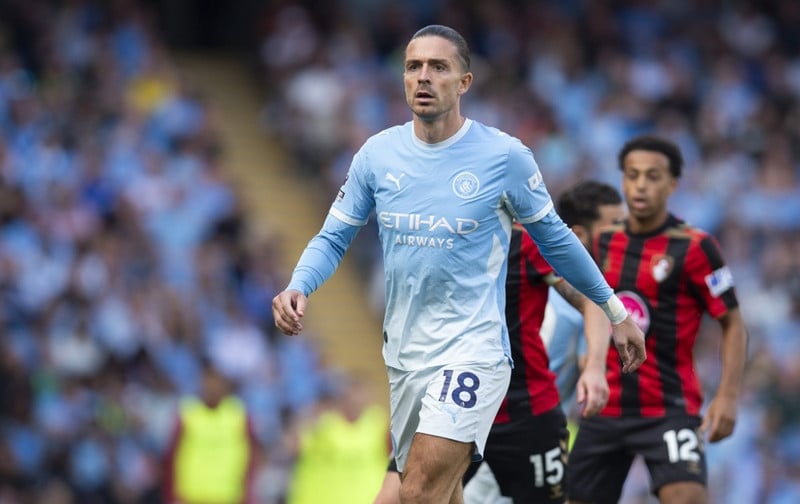 Jack Grealish í leiknum gegn Bournemouth í dag