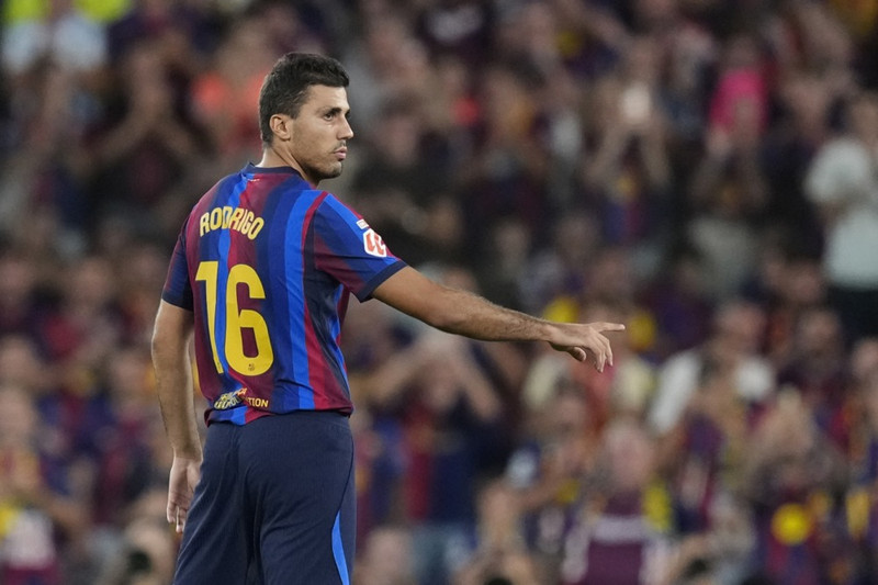 Rodri kom inn af bekknum í sínum fyrsta leik fyrir Barcelona