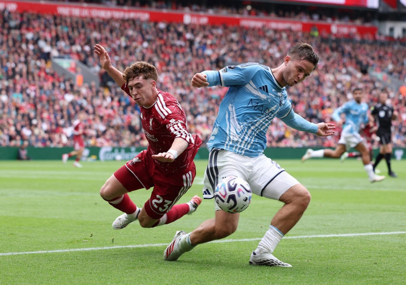 <b>Miðjumaður: James McAtee (Nottingham Forest)</B> - Algjörlega frábær og stýrði spilamennsku Forest í 2-2 jafntefli gegn Liverpool á Anfield.