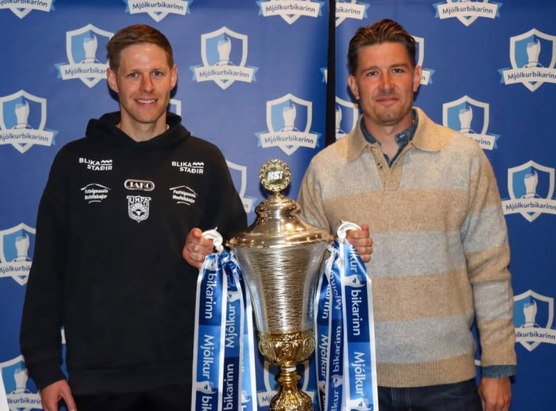 Magnús Már Einarsson og Ólafur Ingi Skúlason, þjálfarar Aftureldingar og Breiðabliks.