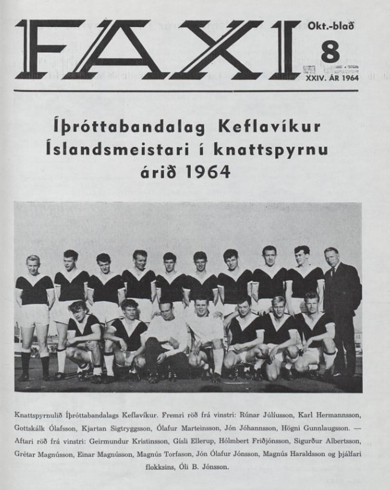 Hólmbert varð Íslandsmeistari með Keflavík 1964. Hér má sjá forsíðu Faxa frá þeim tíma.