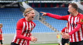 Sjáðu það helsta þegar Aron Snær skaut Þrótti upp...