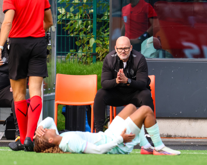 Ólafur Kristjánsson á hliðarlínunni í dag.